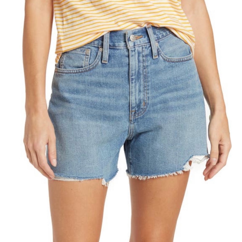Madewell Momjean Chewed Hem Denim Shorts